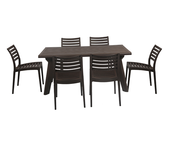 Furniture 6 Seater Dining Table and Chairs Plastic Dining