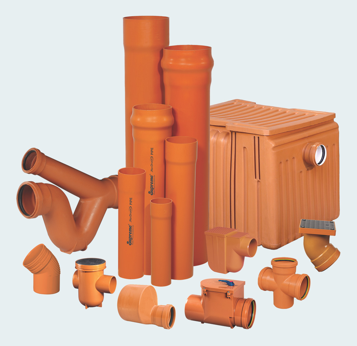 Plastic Piping Systems Underground Drainage Solid Wall Pipes 