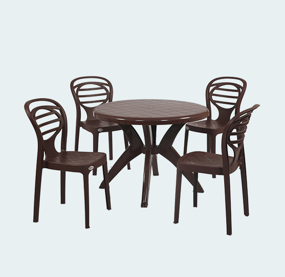 Furniture - Plastic Table Chair Set (4 Seater Dining Table And Chair ...